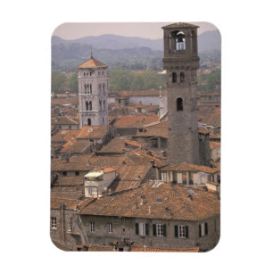 Europe, Italy, Tuscany, Lucca, Town panorama Magnet