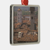 Europe, Italy, Tuscany, Lucca, Town panorama Metal Ornament (Right)