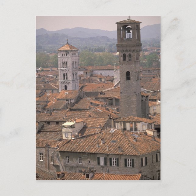Europe, Italy, Tuscany, Lucca, Town panorama Postcard (Front)