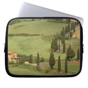 Europe, Italy, Tuscany, Monticchiello. Curvy Laptop Sleeve