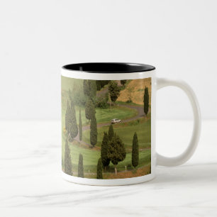 Europe, Italy, Tuscany, Monticchiello. Curvy Two-Tone Coffee Mug
