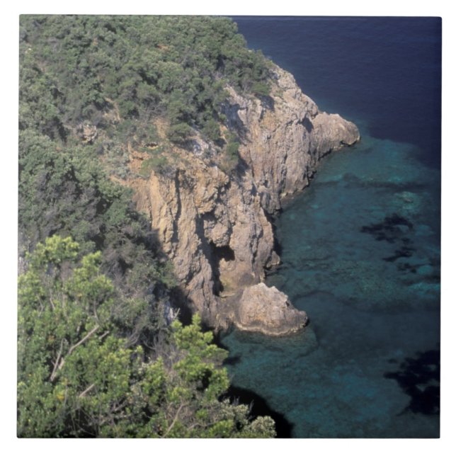 Europe, Italy, Tuscany. Rocky coast; Cala Ceramic Tile (Front)