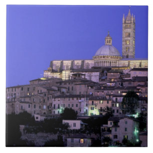 Europe, Italy, Tuscany, Siena. 13th C. Duomo and Tile