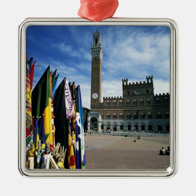 Europe, Italy, Tuscany, Siena. Piazza del Metal Ornament (Front)