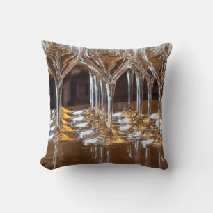 Europe, Italy, Tuscany. Wine glasses in a winery Cushion