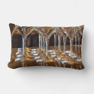 Europe, Italy, Tuscany. Wine glasses in a winery Lumbar Cushion