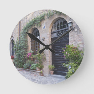 Europe, Italy, Umbria, Civita, Traditional House Round Clock