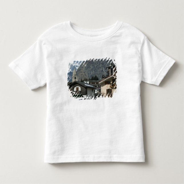 Europe, Italy, Valle d'Aosta, COURMAYEUR: Town Toddler T-Shirt (Front)