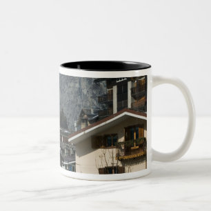 Europe, Italy, Valle d'Aosta, COURMAYEUR: Town Two-Tone Coffee Mug