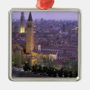 Europe, Italy, Veneto, Verona. View from Castel Metal Ornament