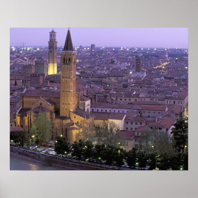 Europe, Italy, Veneto, Verona. View from Castel Poster (Front)