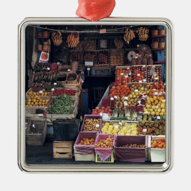 Europe, Italy, Venice area. Colourful fruits and Metal Ornament (Front)