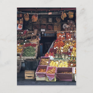 Europe, Italy, Venice area. Colourful fruits and Postcard