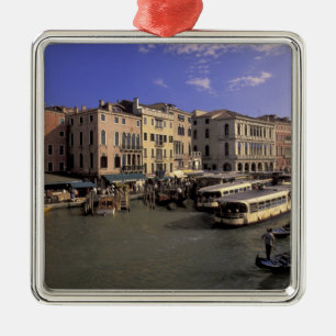 Europe, Italy, Venice, Boat traffic by Rialto Metal Tree Decoration