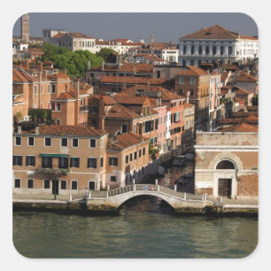 Europe, Italy, Venice. Canal views. UNESCO Square Sticker
