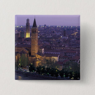 Europe, Italy, Verona, View from the Castel S. 15 Cm Square Badge