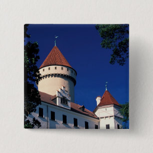 Europe, Konopiste Castle, Czech Republic, statue 15 Cm Square Badge