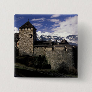 Europe, Liechtenstein, Vaduz. Vaduz castle, 2 15 Cm Square Badge