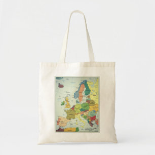 Europe map basic tote bag