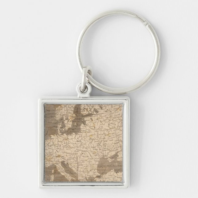 Europe Map by Arrowsmith Key Ring (Front)