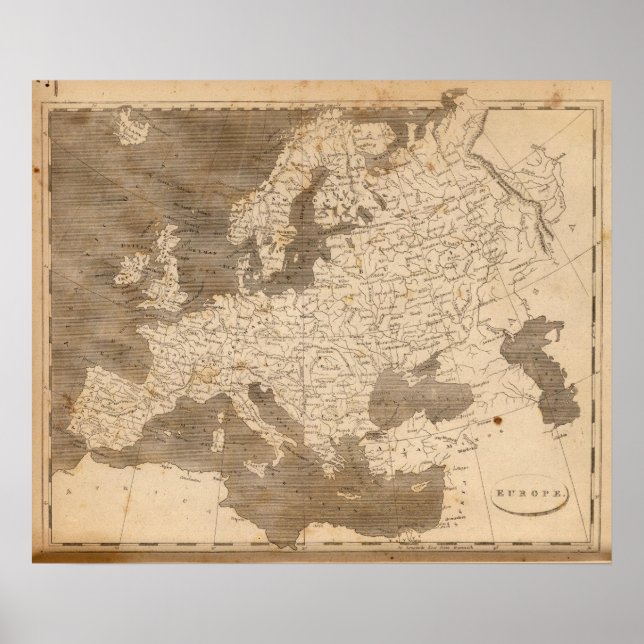 Europe Map by Arrowsmith Poster (Front)