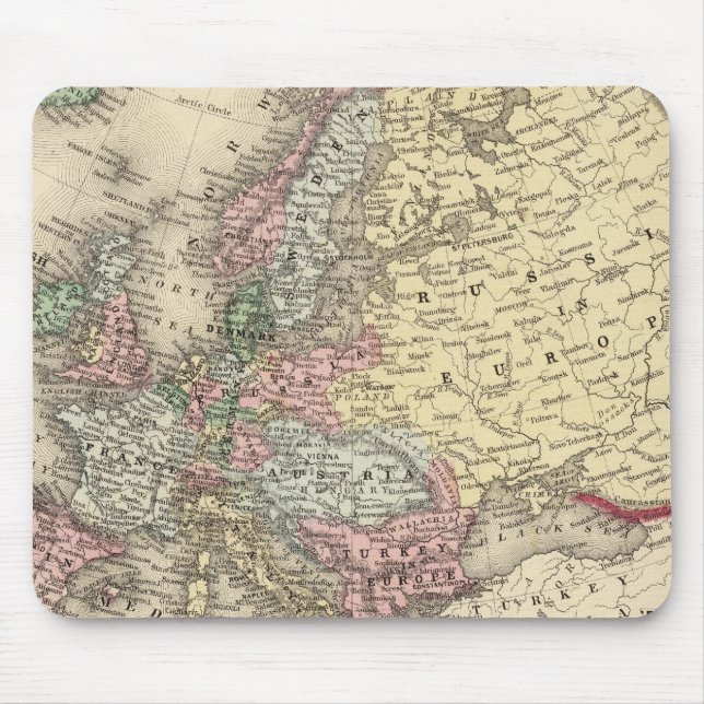 Europe Map by Mitchell Mouse Pad (Front)