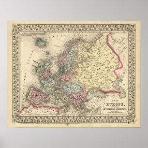 Europe Map by Mitchell Poster