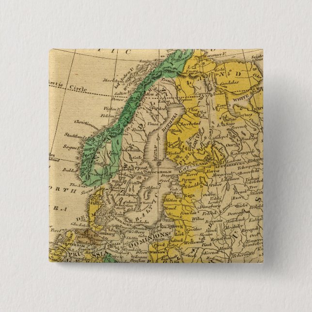 Europe  Map by Worcester 15 Cm Square Badge (Front)