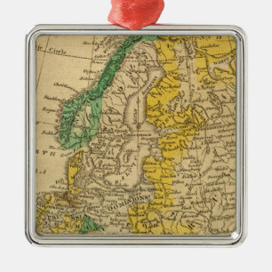 Europe Map by Worcester Metal Ornament