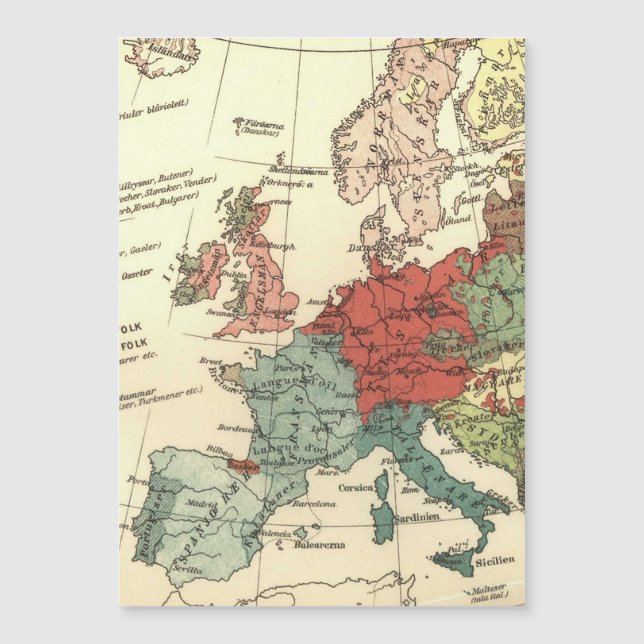 Europe Map Countries World Antique (Front)