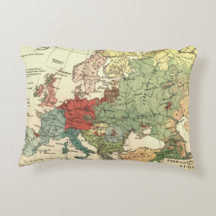 Europe Map Countries World Antique Decorative Cushion