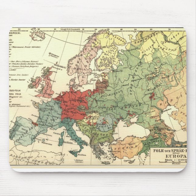 Europe Map Countries World Antique Mouse Pad (Front)