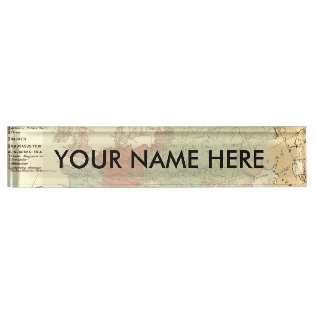 Europe Map Countries World Antique Nameplate (Front)