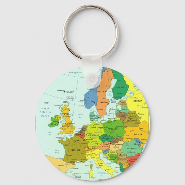 Europe map key ring (Front)