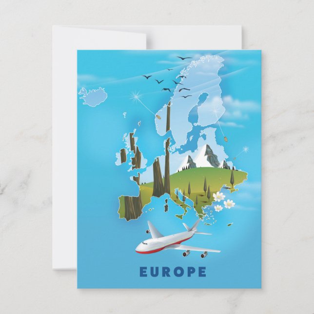 Europe Map landscape travel poster (Front)