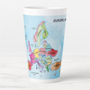 Europe Map Latte Mug