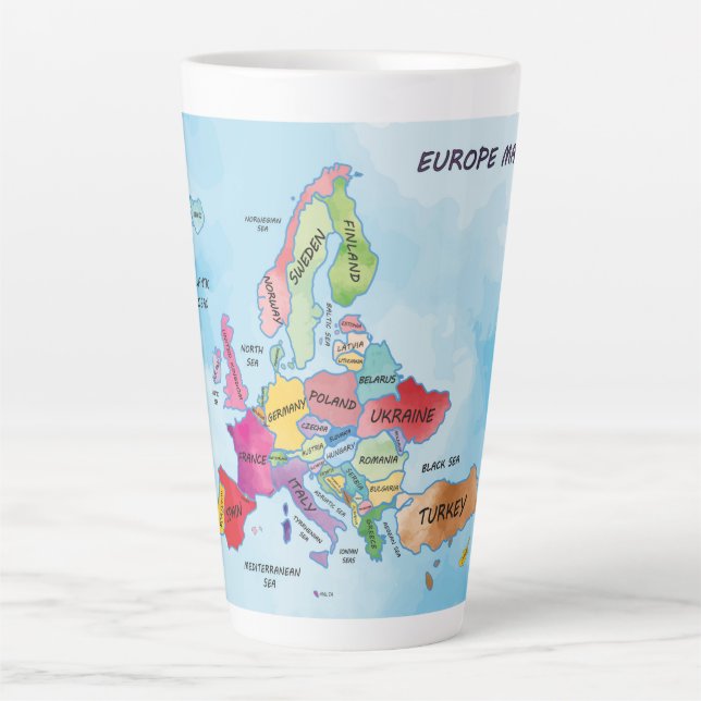Europe Map Latte Mug (Front)