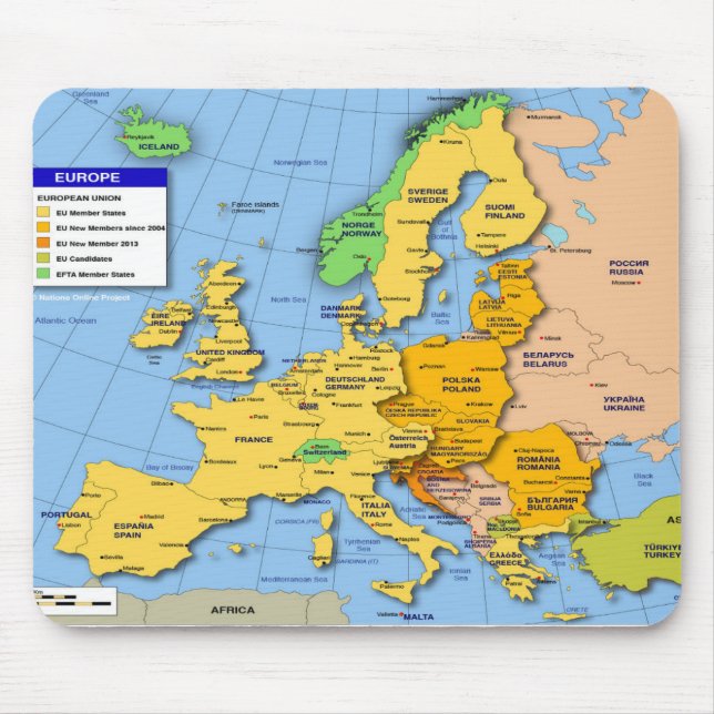 Europe map mousepad (Front)