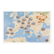 Europe map pictorial map - Photo Enlargement