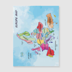 Europe Map watercolor artwork Magnetic Card