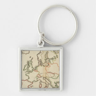 Europe, Mountains and Rivers Key Ring
