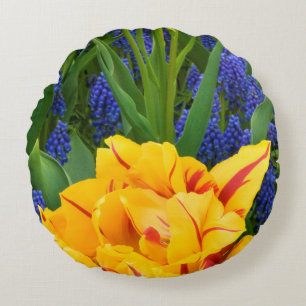 Europe, Netherlands, Lisse. Tulips Round Cushion