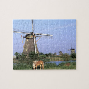 Europe, Netherlands, Zuid Holland, Kinderdijk. 2 Jigsaw Puzzle