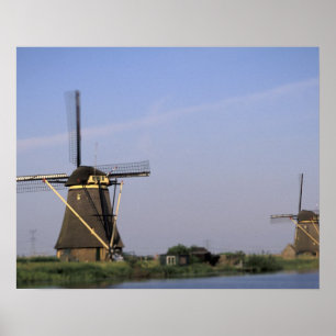 Europe, Netherlands, Zuid Holland, Kinderdijk. Poster