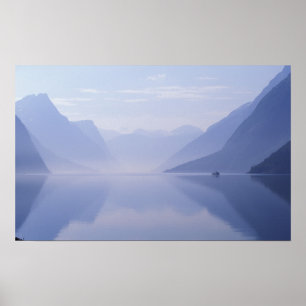 Europe, Norway. Vertical walls reflected in Poster