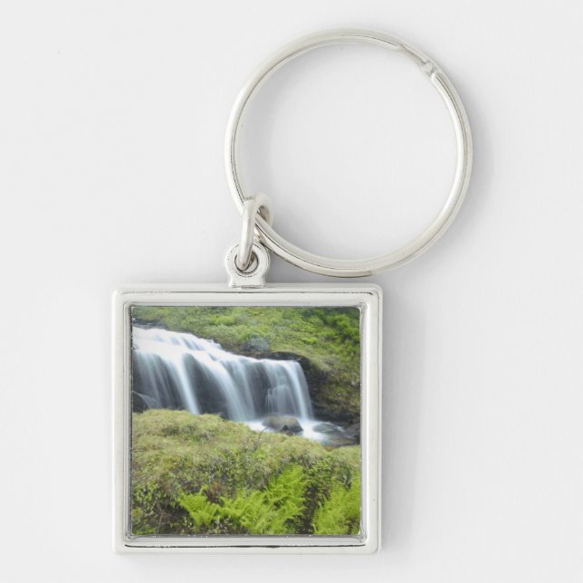 Europe, Norway. Waterfall. Key Ring (Front)