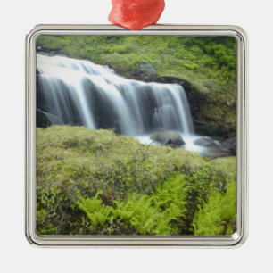 Europe, Norway. Waterfall. Metal Tree Decoration