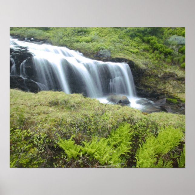 Europe, Norway. Waterfall. Poster (Front)