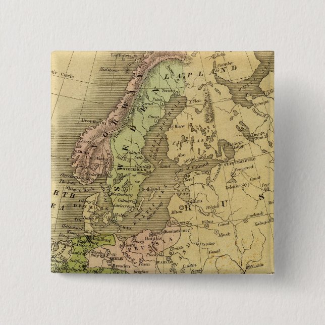 Europe Olney Map 15 Cm Square Badge (Front)