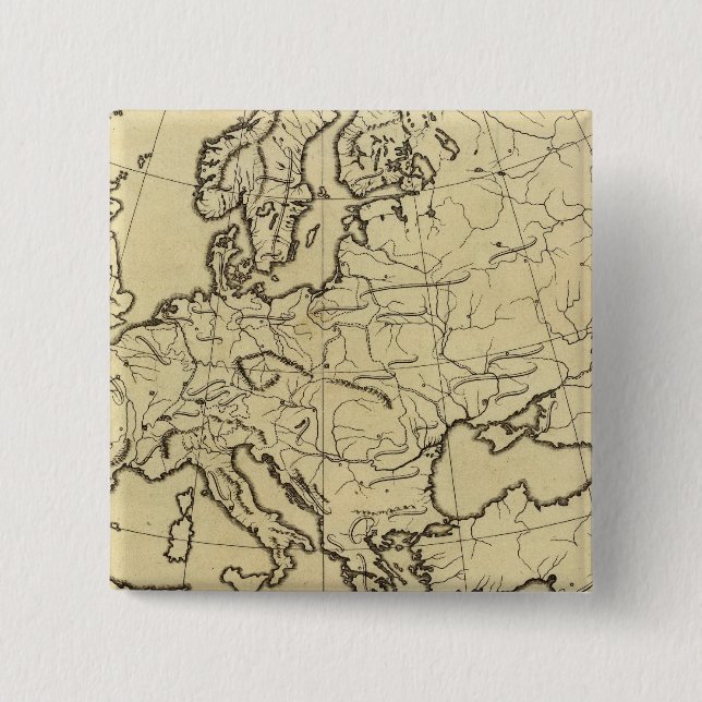 Europe outline map 15 cm square badge (Front)